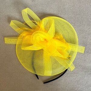 🌼 Yellow Mesh Fascinator Headband | Derby, Wedding, Tea Party!